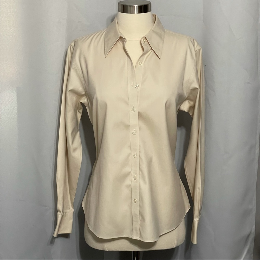 NWOT LANDS’ END Button Down Blouse. Women’s Sz10